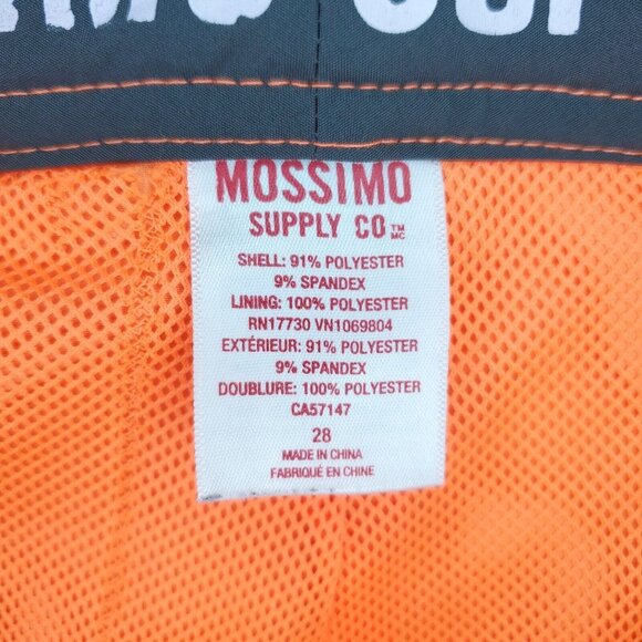 Mossimo Boardshorts Mens 28 / Boys 16 Bright Neon Orange Mesh Lined - Picture 3 of 12